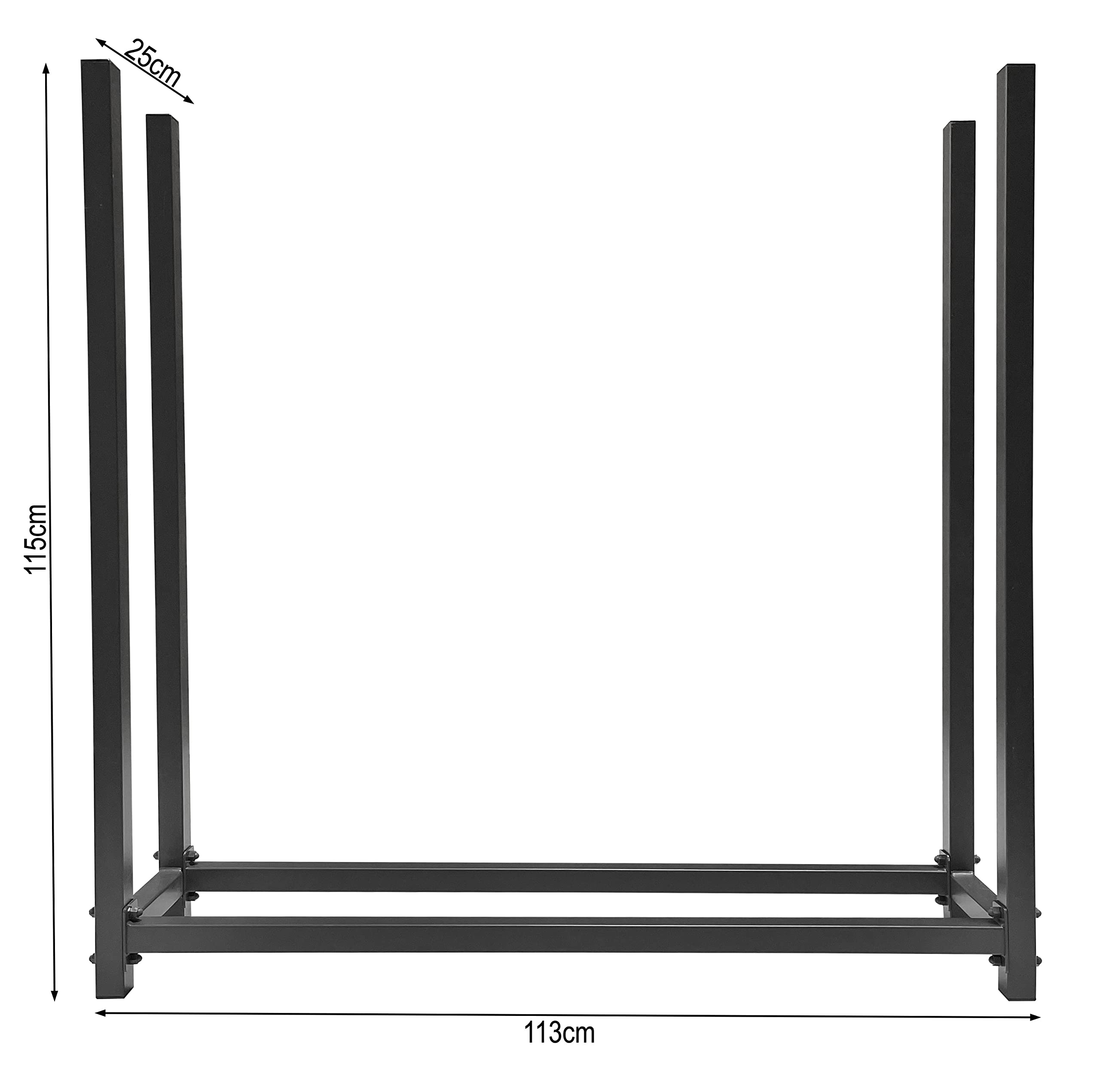 Scaffale Legna Da Ardere QUICK STAR 143x70x185cm - Metallico, Per Esterno, Capienza 1.8m³ - Foto 9