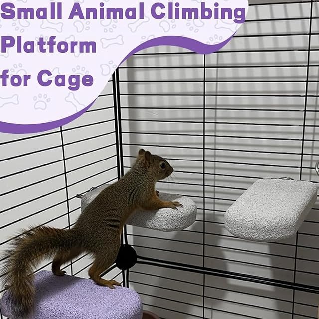 Foto 2 de 7 de 2 piezas Chinchilla Lava Ledge Plataforma Ratas Escalada Platform,Pequeños Animales Masticar Juguetes…
