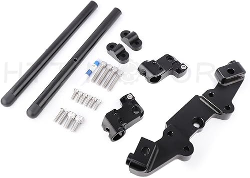 SMT - Pinza de manillar para manillar superior compatible con Kawasaki Z900 2017 negro B07B4S1D7K