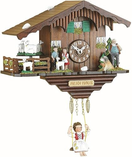 Trenkle Kuckulino Black Forest Clock Swiss House with Turning Goats, Quartz Movement and Cuckoo Chime TU 2020 SQ