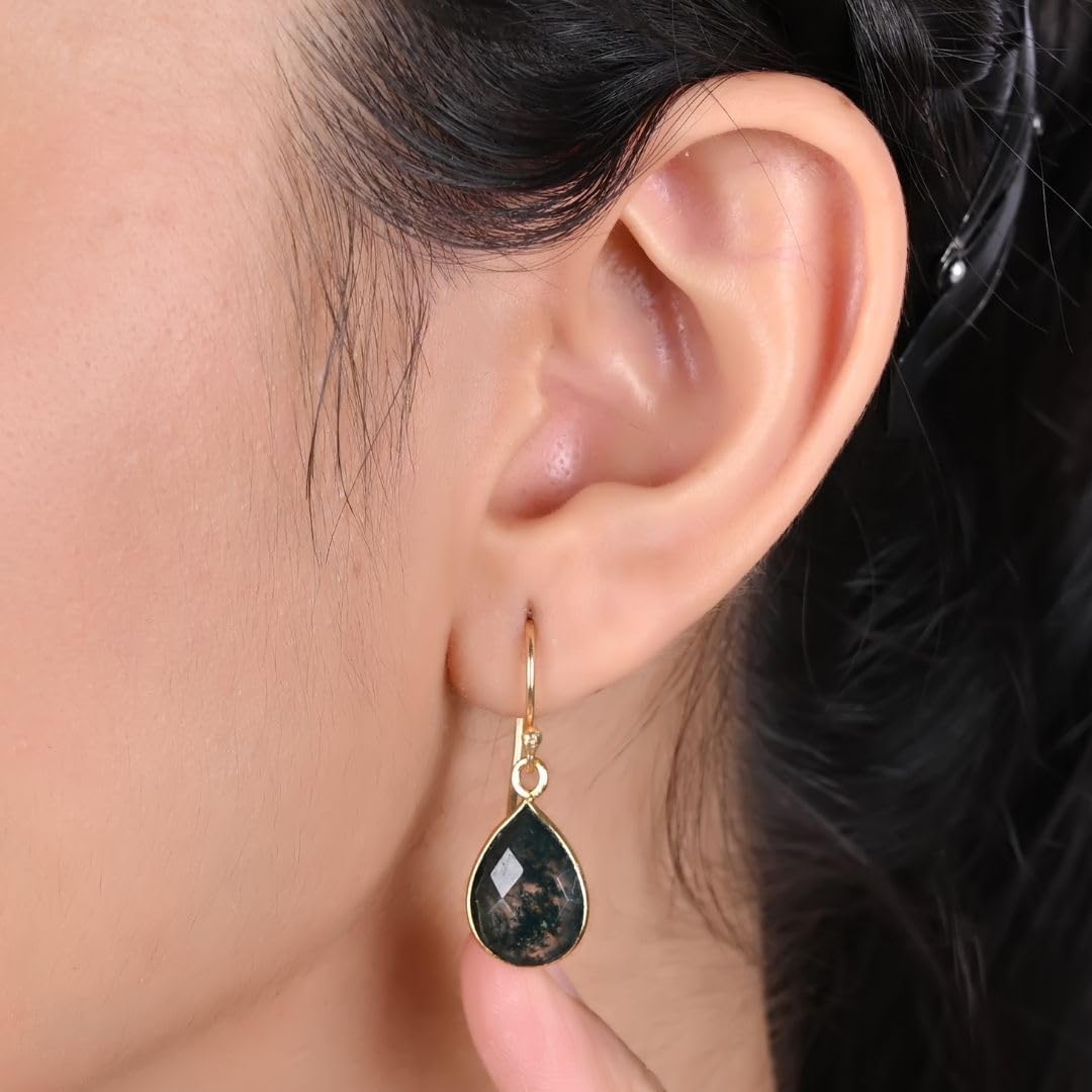 Gempires Teardrop Crystal Earring, Pear Shape Dangle Drop Earrings, Natural Gemstone Earring, Minimal, Everyday Wear, Hypoallergenic 14k Gold Plated, Gift for Mom Wife friend - Image 5