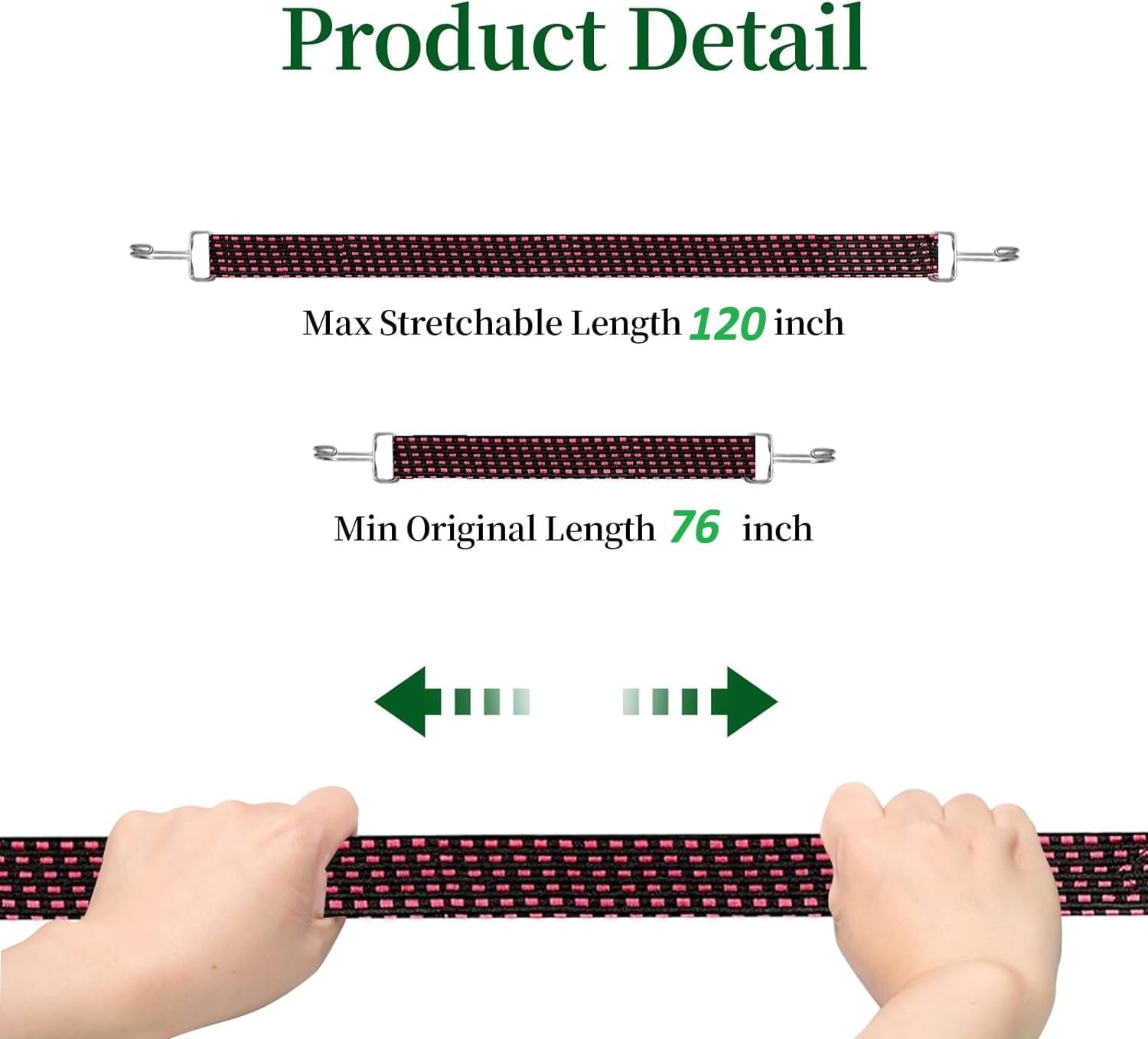 Stretchable Elastic Rope with Durable Steel Hooks | Flat Rubber Bungee Cord for Bikes, Cars, Luggage, Tents | Weatherproof & Abrasion Resistant | 2m+ Expandable (Random Color) (Pack of 1(MOQ)) 2