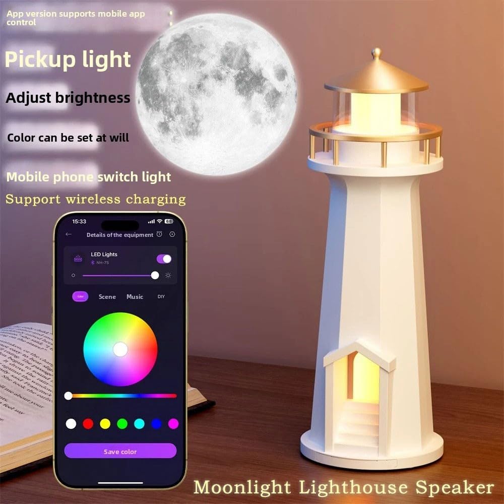 Proiettore Luna con per altoparlante e Ricarica Wireless Proiettore