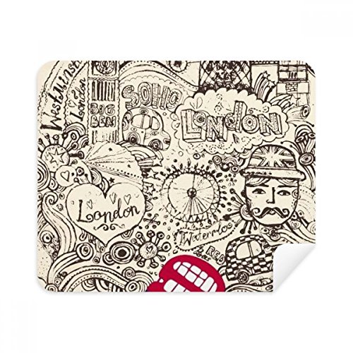 British Bus London Eyes Big Ben UK Cleaning Cloth Screen Cleaner 2pcs Suede Fabric