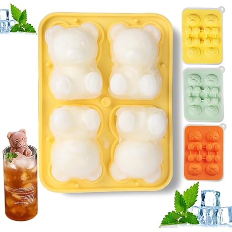 3-Piece Teddy Bear Ice Cube Mold