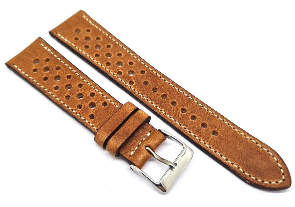 Horween Dublin Racing Bracelet de montre 20 mm Marron clair Fabriqué en Allemagne