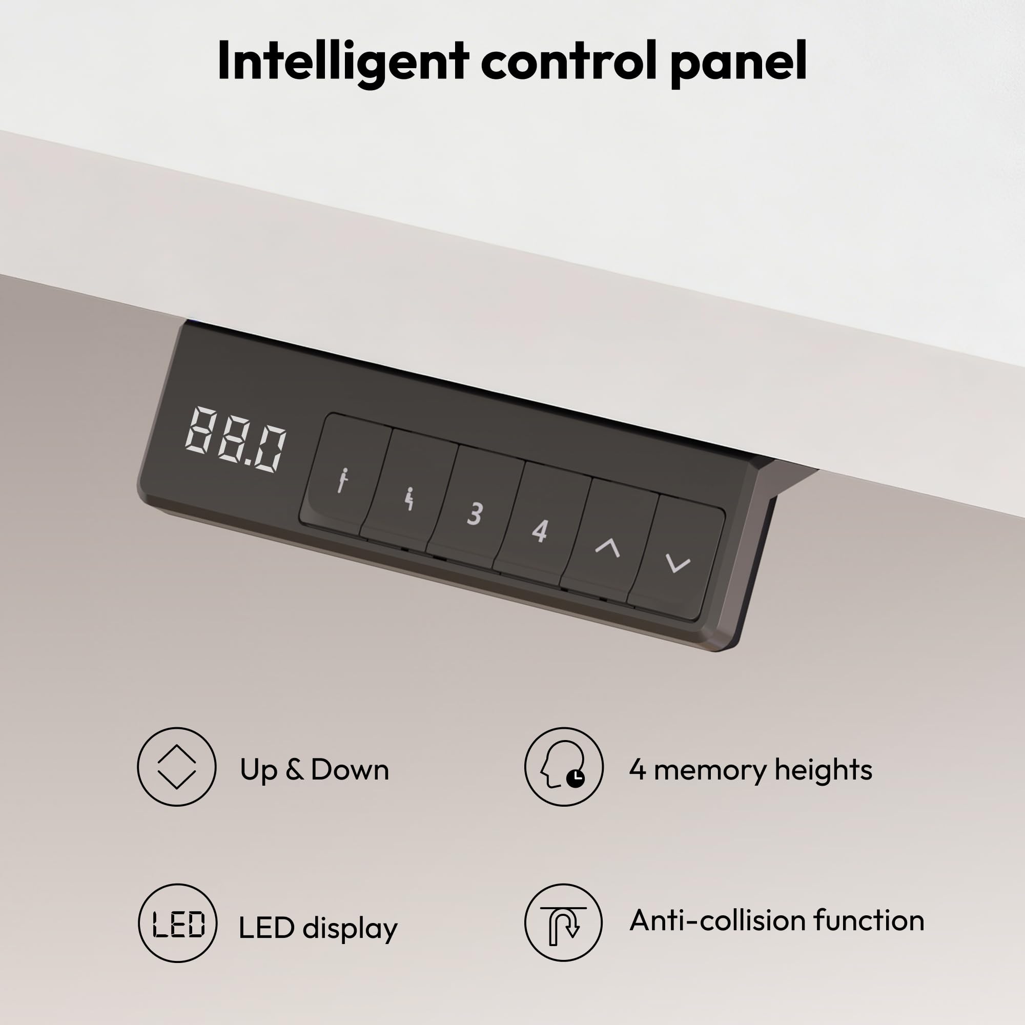 SANODESK Höhenverstellbarer Schreibtisch 200×80 cm – Elektrischer Sitz-Steh-Tisch mit Dualmotor, Großer Arbeitstisch für Büro & Home Office(weiß+weiß)