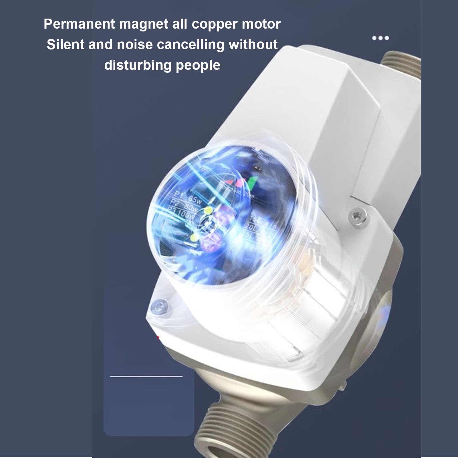 Weytoll Pompa di aumento della pressione dell'acqua, automatica, silenziosa, motore brushless a 3 velocità per rubinetti, servizi igienici, caldaie e docce (spina europea)