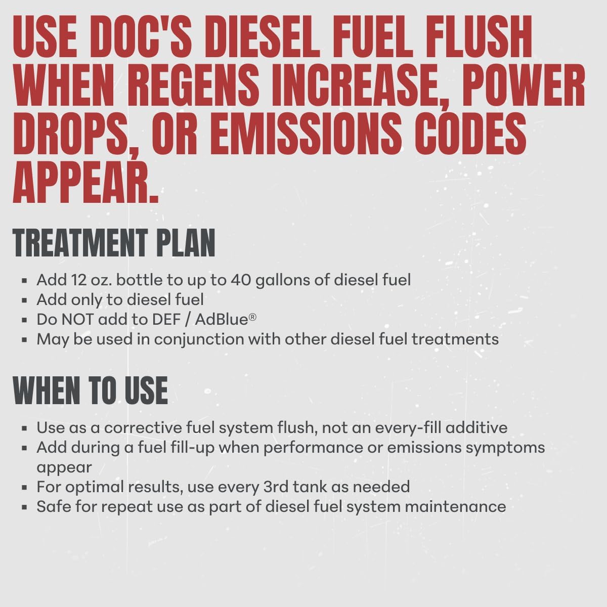 Doc's Diesel DPF & Injector Fuel Flush – Diesel System Cleaner for All Diesel Engines | Cleans DPF, Injectors & Turbo | One-Tank Fuel System Flush – 12 oz (1 Pack)