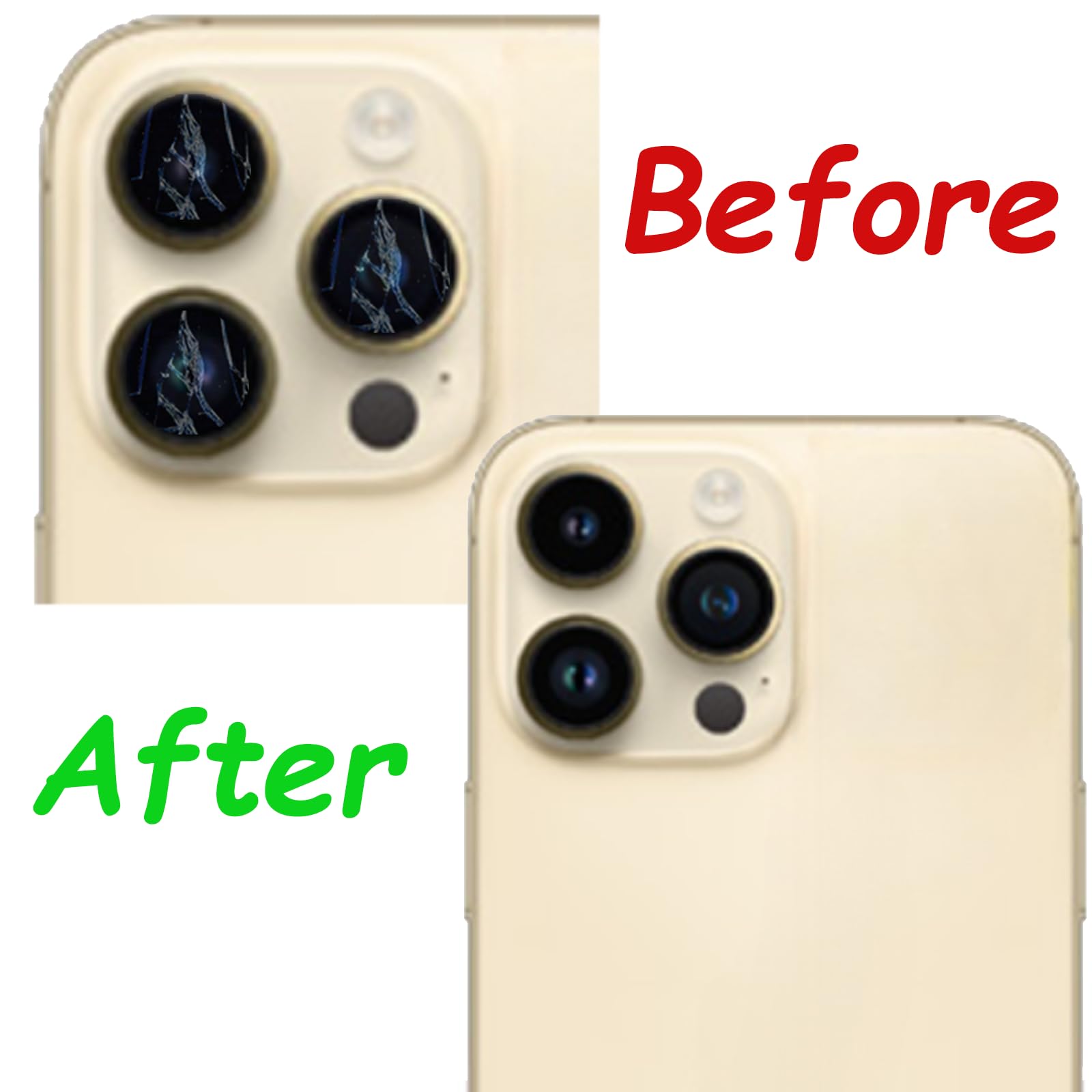 Kit De 3 Lentilles De Caméra Arrière Pour IPhone 14 Pro / 14 Pro Max - Noir - Neuf