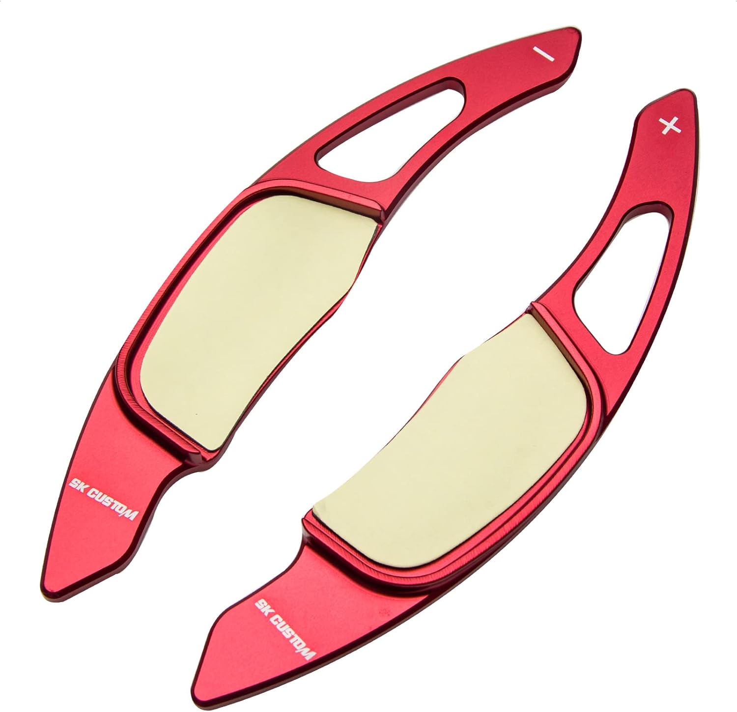 Steering Wheel Shift Paddle Extended Shifter Trim Cover compatible with VOLKSWAGEN VW GOLF 7 SCIROCCO SAGITAR GLI LAMANDO GTS POLO GTI Car Accessories Aluminum Alloy Red