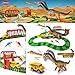 URTOYPIA Dinosaur Toys Kids Race Track, 219PCS Dinosaur Track Set with Lights and Sound Electric Dinosaur Toy Car Racetrack for Kids Flexible Toy Car Race Track for 3 4 5 Year Old Boys Gift
