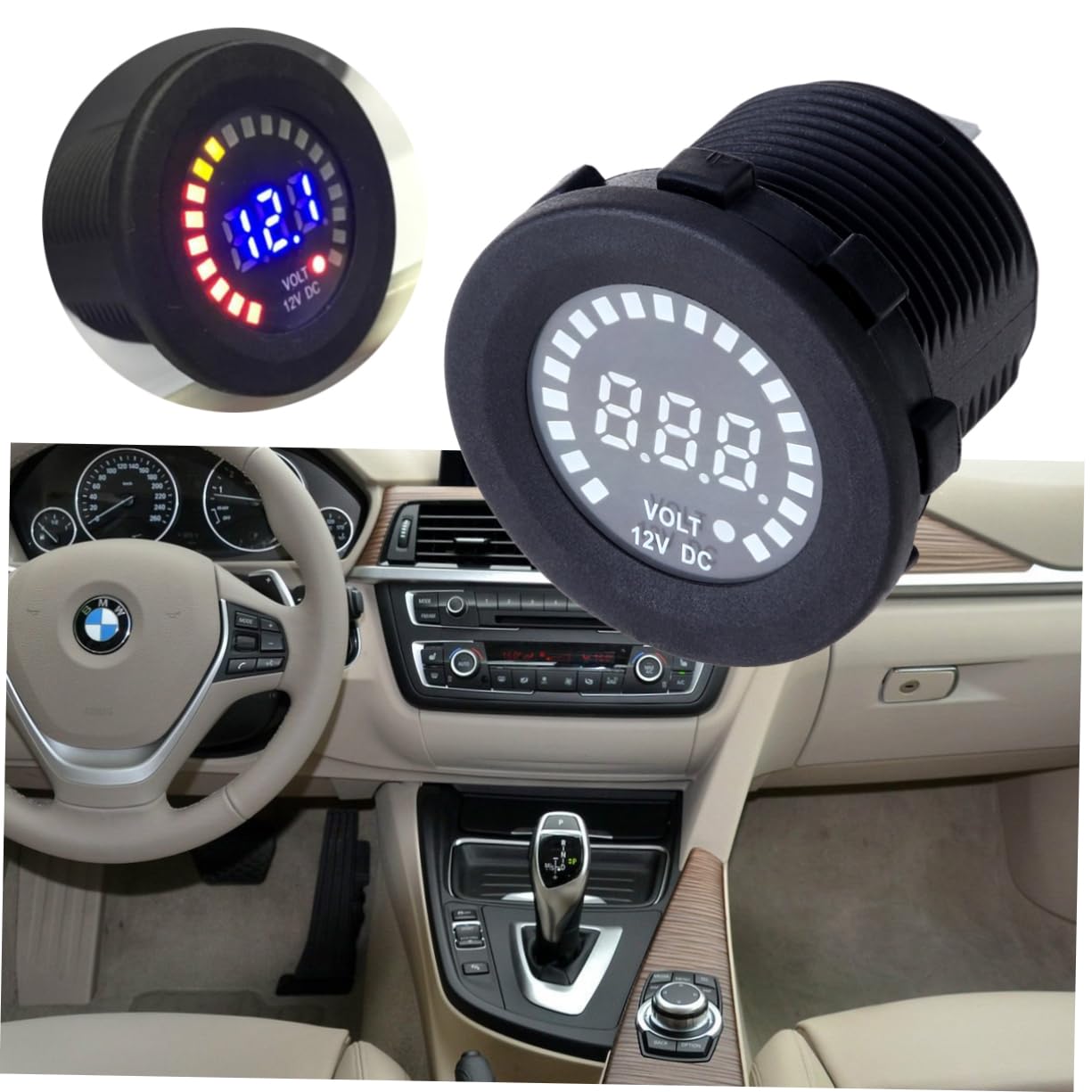 OUNONA 3 Piezas voltímetro para coche voltímetro digital del vehículo medidor de prueba de voltios del vehículo voltimetro digital 12v Mini de 12v