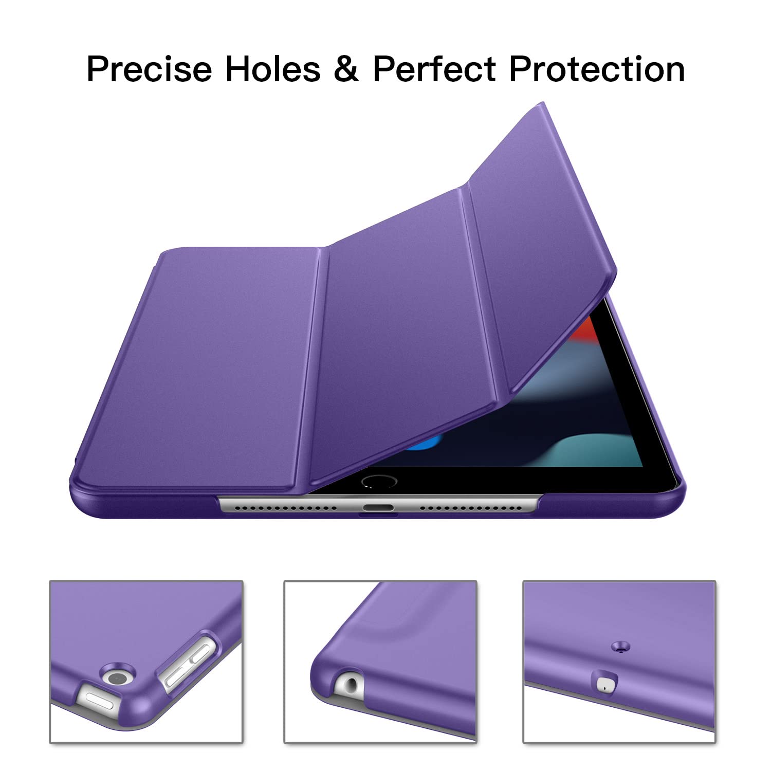 JETech Custodia Per IPad 9,7 Pollici (6a/5a Gen 2018/2017) – Cover Rigida Morbida Al Tatto, Viola, Con Autosleep - 4