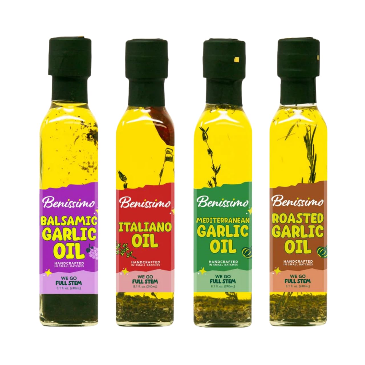 Amazon.com : Benissimo Herb Infused Cooking Oil Chef Pack – 4