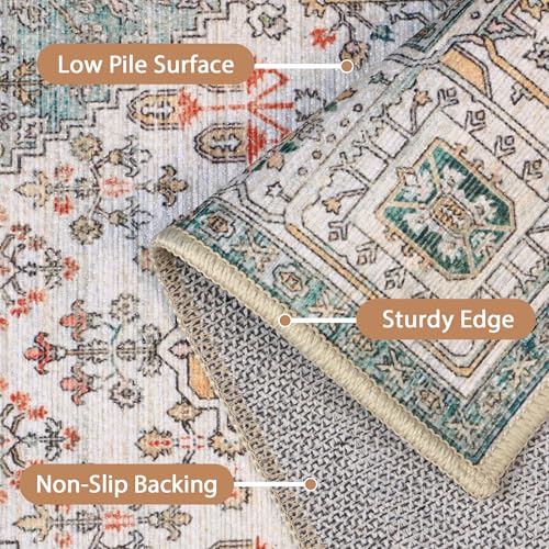 GENIMO 2x10 Non Slip Hallway Runner Rug, Machine Washable, Thin & Low Pile Lightweight for Kitchen, Laundry, Entryway, Bedroom & Living Room