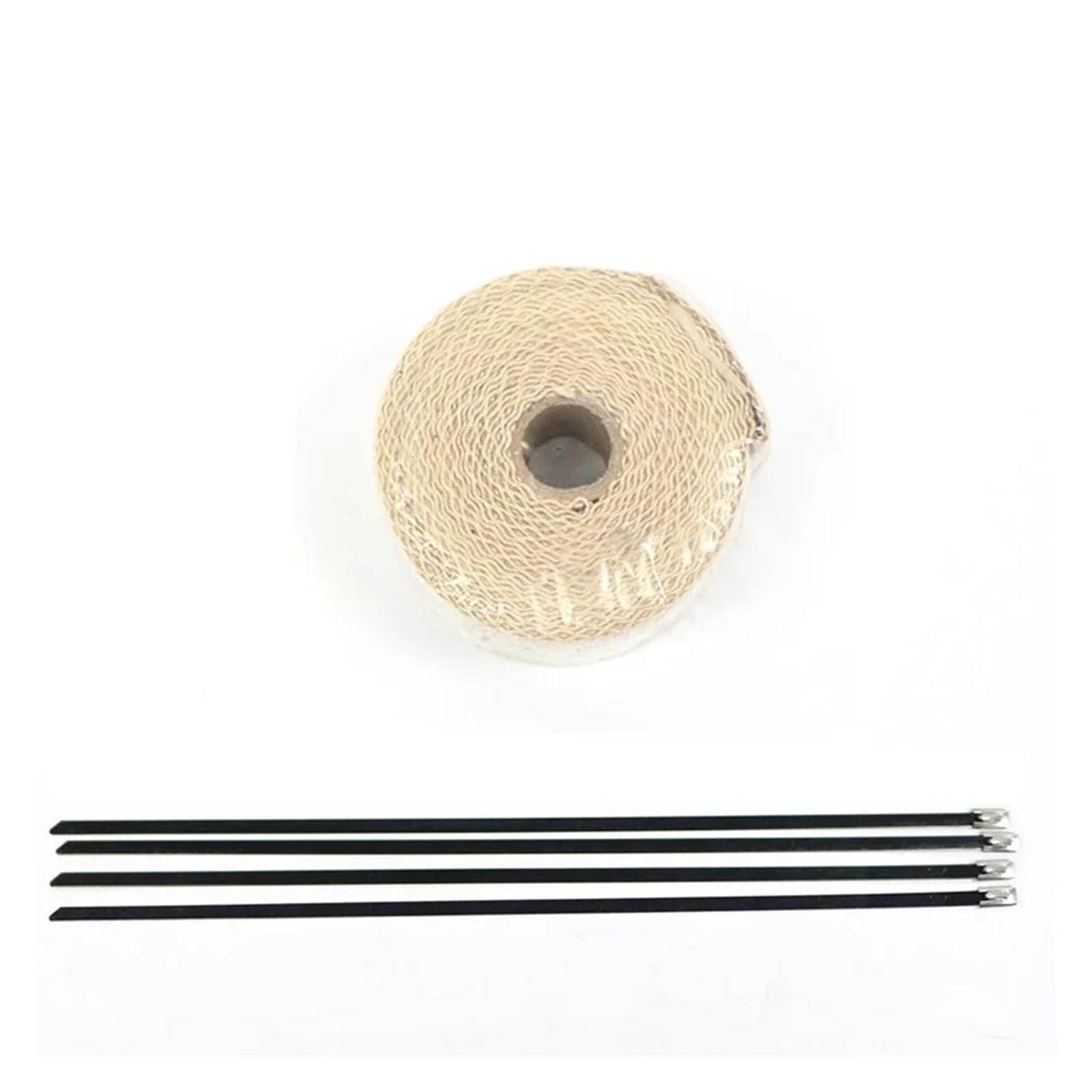 Lencxweur 5M Beige 2.5M/5M/10M Motorcycle Exhaust Pipe Anti Scalding Cloth Insulation Tape Roll Preventing High-Temperature Burns(5M Beige)