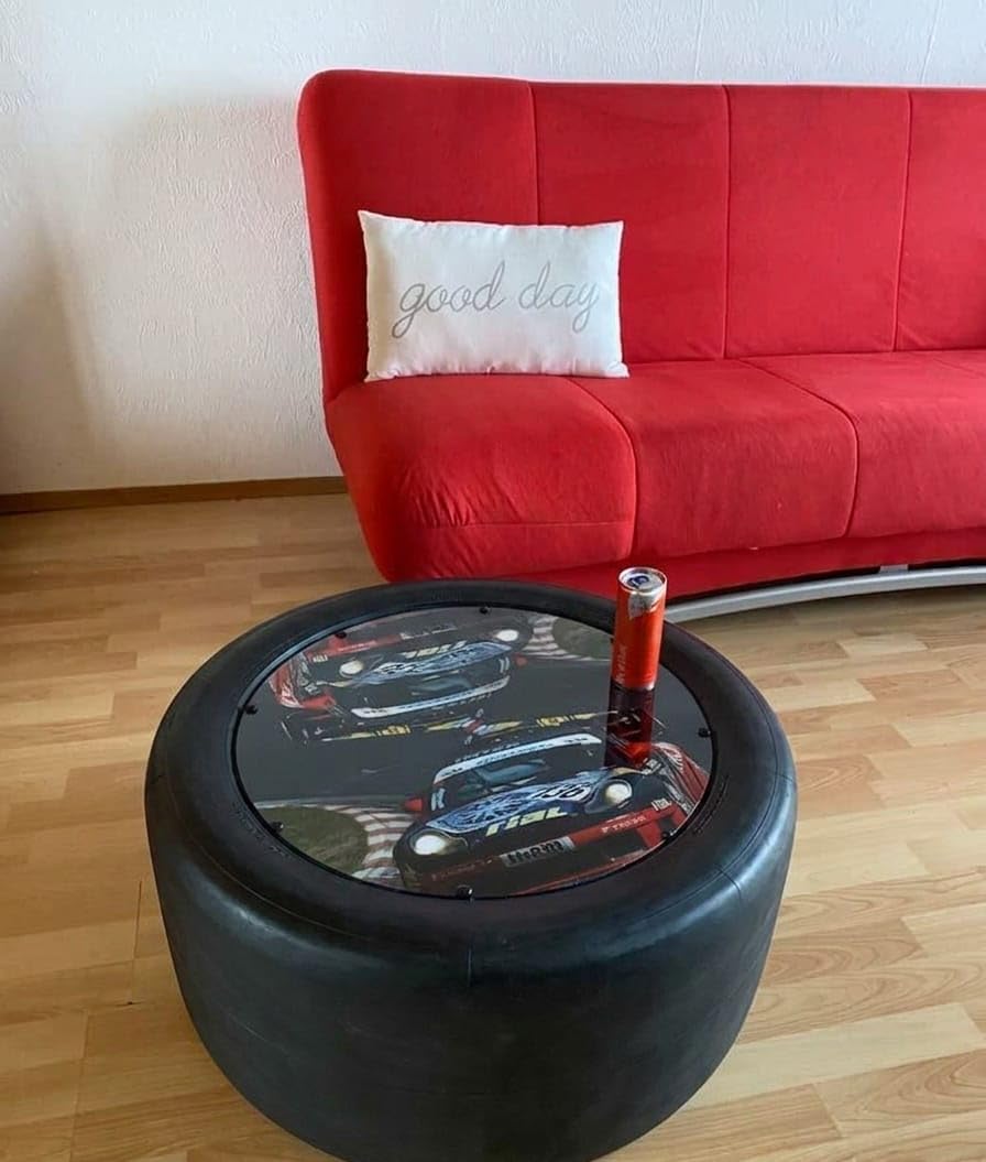 Beistelltisch aus Racing Slick/Rennreifen org. aus der Tourenwagenmeisterschaft, GT Masters