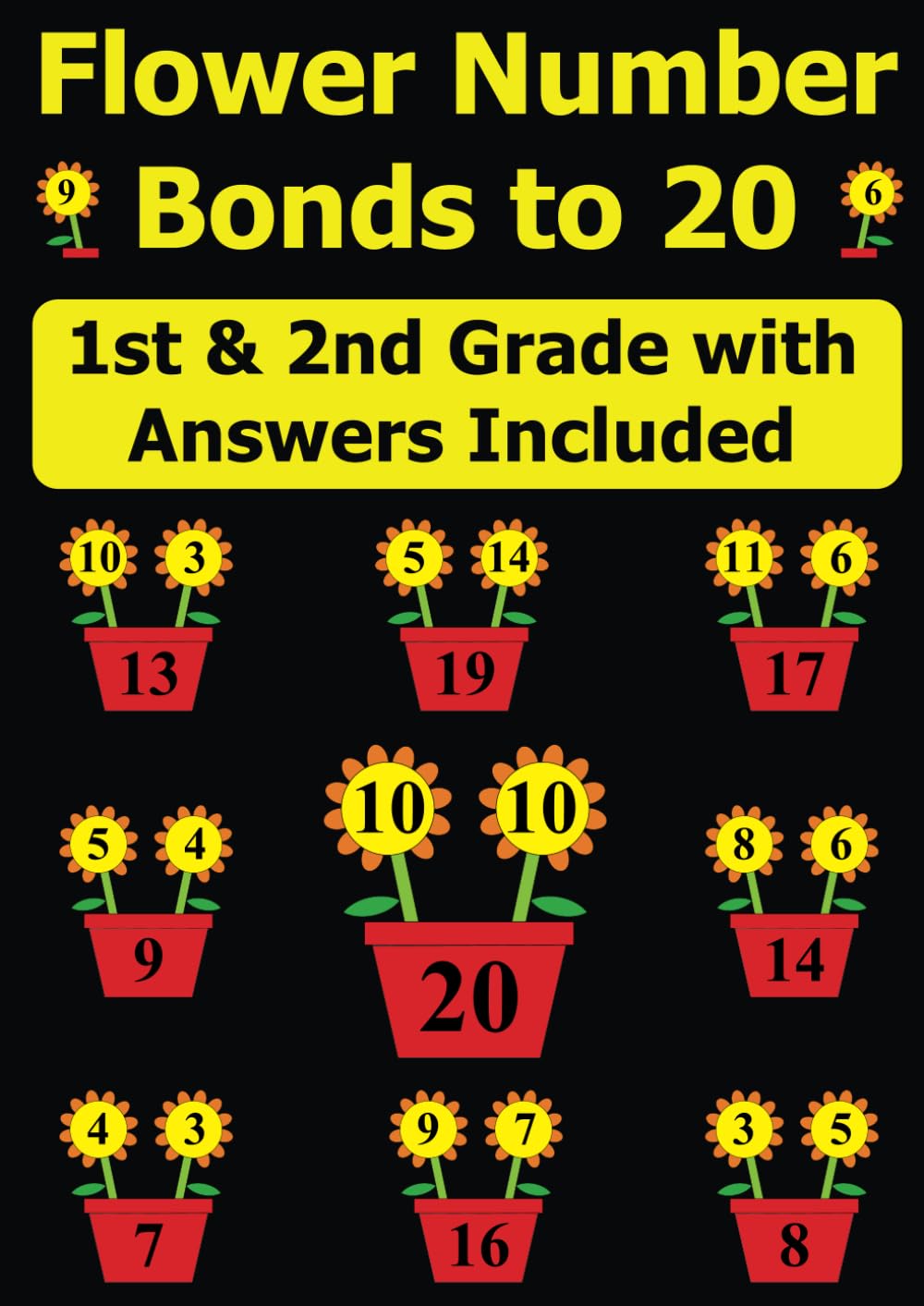 Flower Number Bonds to 20: 1st & 2nd Grade with Answers Included