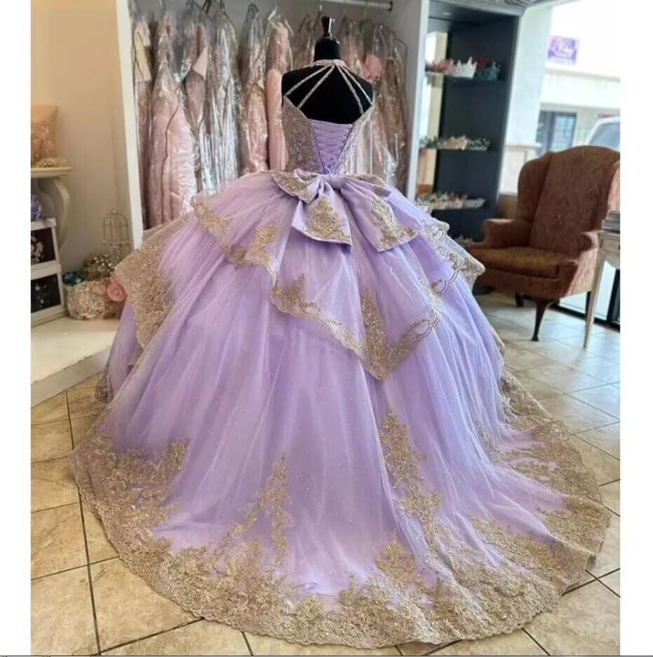 Gold Lace Beading Wedding Dresses for Women Tulle Prom Quinceanera Dress Off The Shoulder 20253