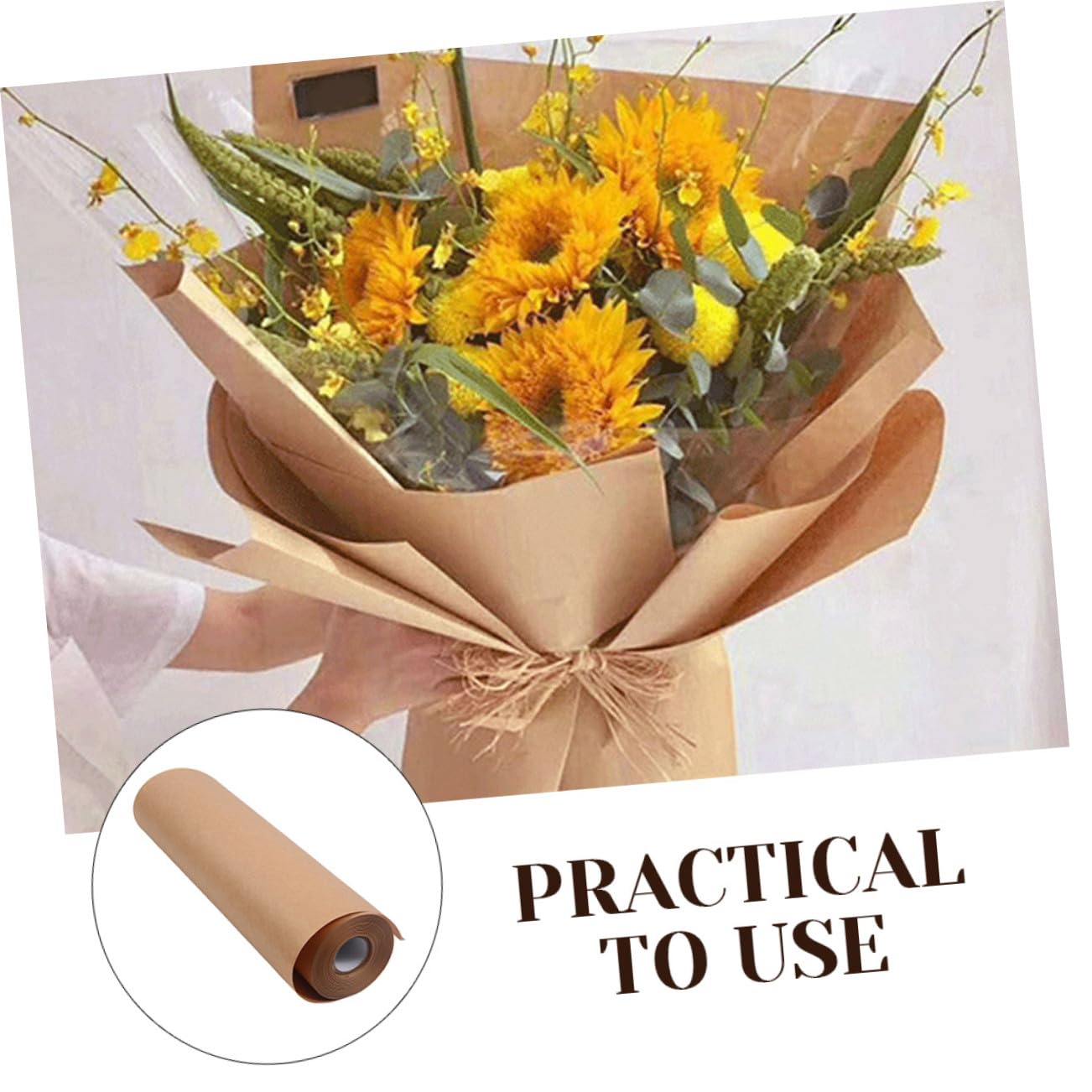 DIYEAH Rollo de Papel Kraft Decorativo Marrón de 45 CM X 30 M para Envolver Regalos y Manualidades, Papel Seguro, sin Olor, Adecuado para Artesanía y Embalaje