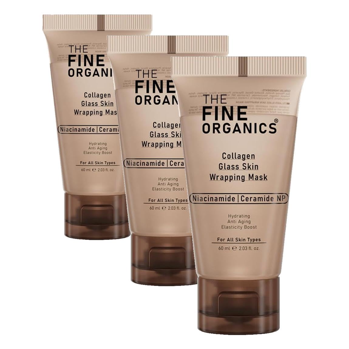 Soyulabilir Kolajen Cam Cilt Maskesi, 1 Saat İçerisinde Etkili Niacinamide&Ceramide NP Kolajen Maske (3 paketi)