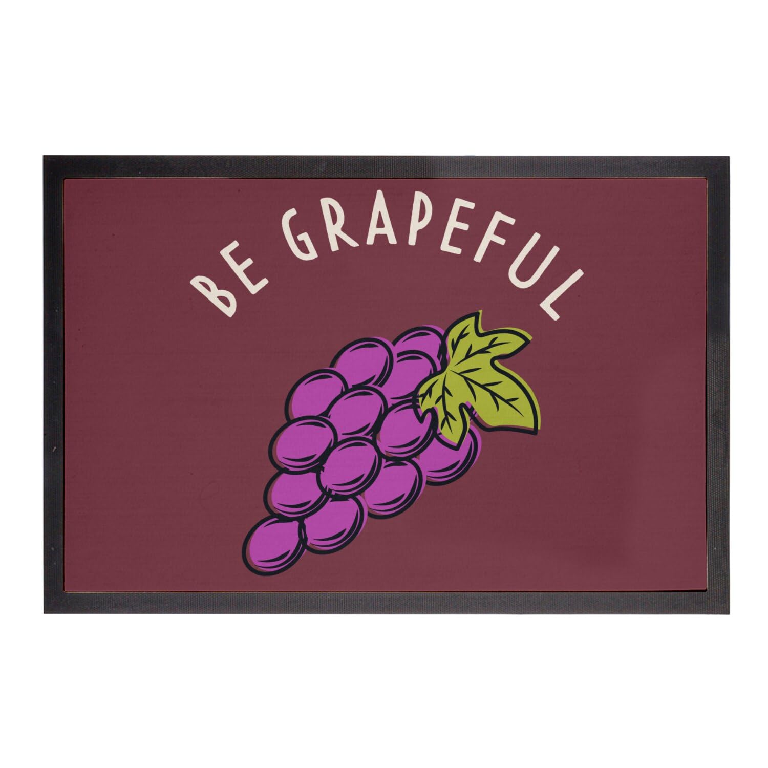 Paillasson rouge motif raisin Be Grapeful tapis entrée 75x50cm