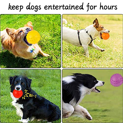 4 Pack Pet Toy Balls with Sound, Dog Squeaky Ball Sound Toys, with Non