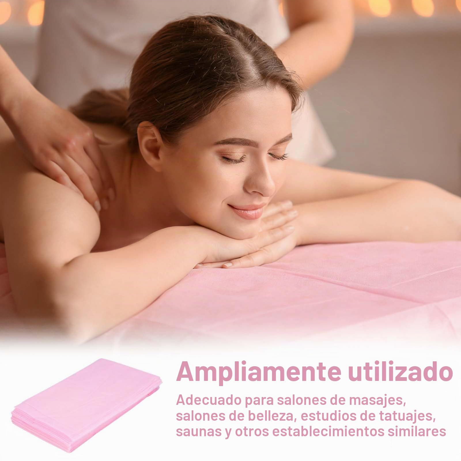 10 piezas Sábanas Desechables Para Camilla de Masaje, 100x200cm Funda para Camilla de Masaje, Sábanas Desechables Ajustables, Sabanas Desechables, impermeable y resistente al aceite （rosa）