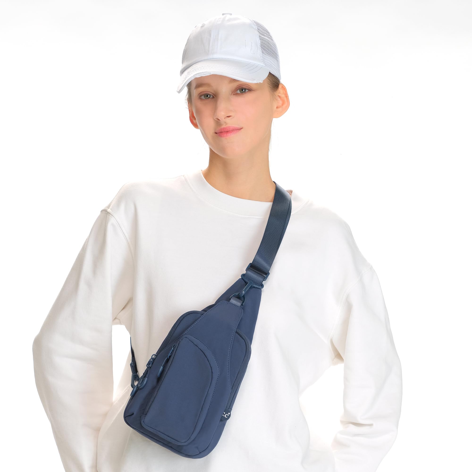C.C Belt Bag for Women Sling Bag Crossbody Bags with Adjustable Strap for Women (Crossbody - Navy)