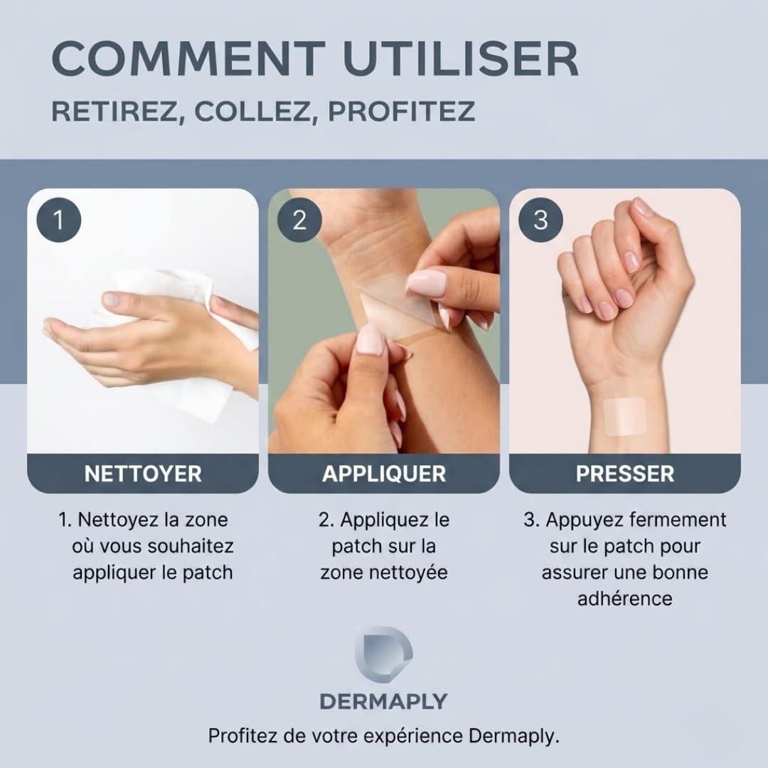 Patchs Naturels & Vegan – Nutriments Essentiels pour Sommeil, Énergie, Ménopause & Revitalisation - Dermaply | 30 Patches | 100% Naturel (Sommeil)