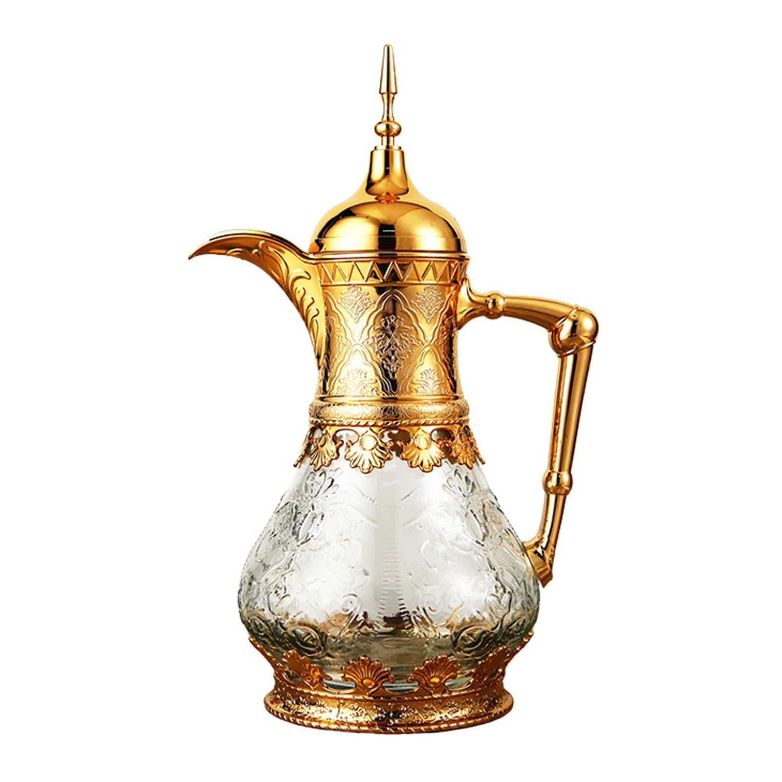 Tsophreniq Transparency Glass Vessel with Ergonomic Handle for Comfortable Pouring Spill Safe Spout Pitcher