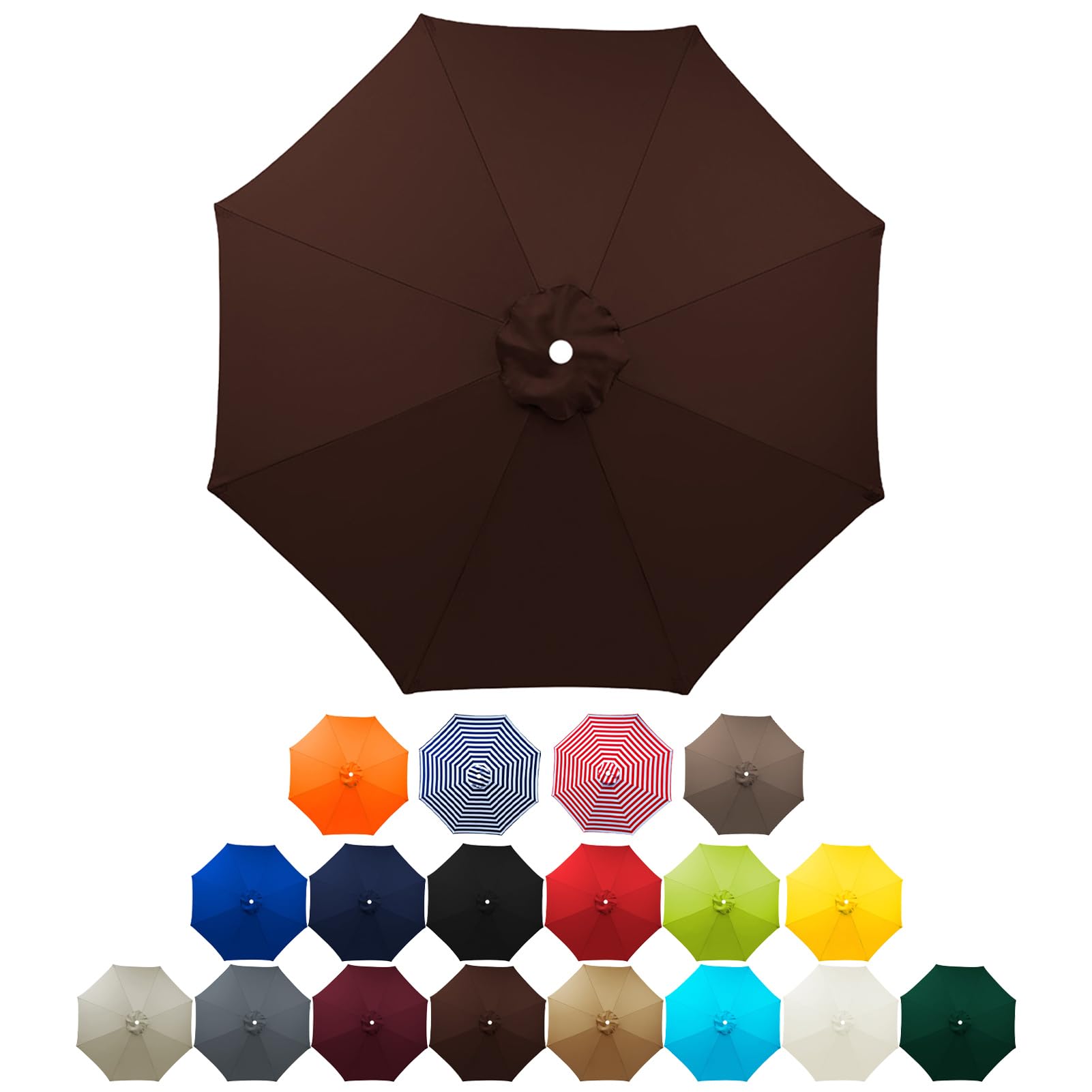 Umbrella Replacement Canopy 2.0m 2.3m 2.5m 2.7m 3.0m - UV50+ Sun Umbrella Cloth for Garden Cantilever Parasol - Outdoor Table Market with 6/8 Ribs - Protect Your Skin from the Sun