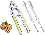 Nut Cracker, Nutcracker, Seafood Tools, Walnut Cracker for All Nuts, Heavy Duty Shell Cracker with 2 PCS Forks/Picks, Lobster Crab Crackers with Non-slip Handle