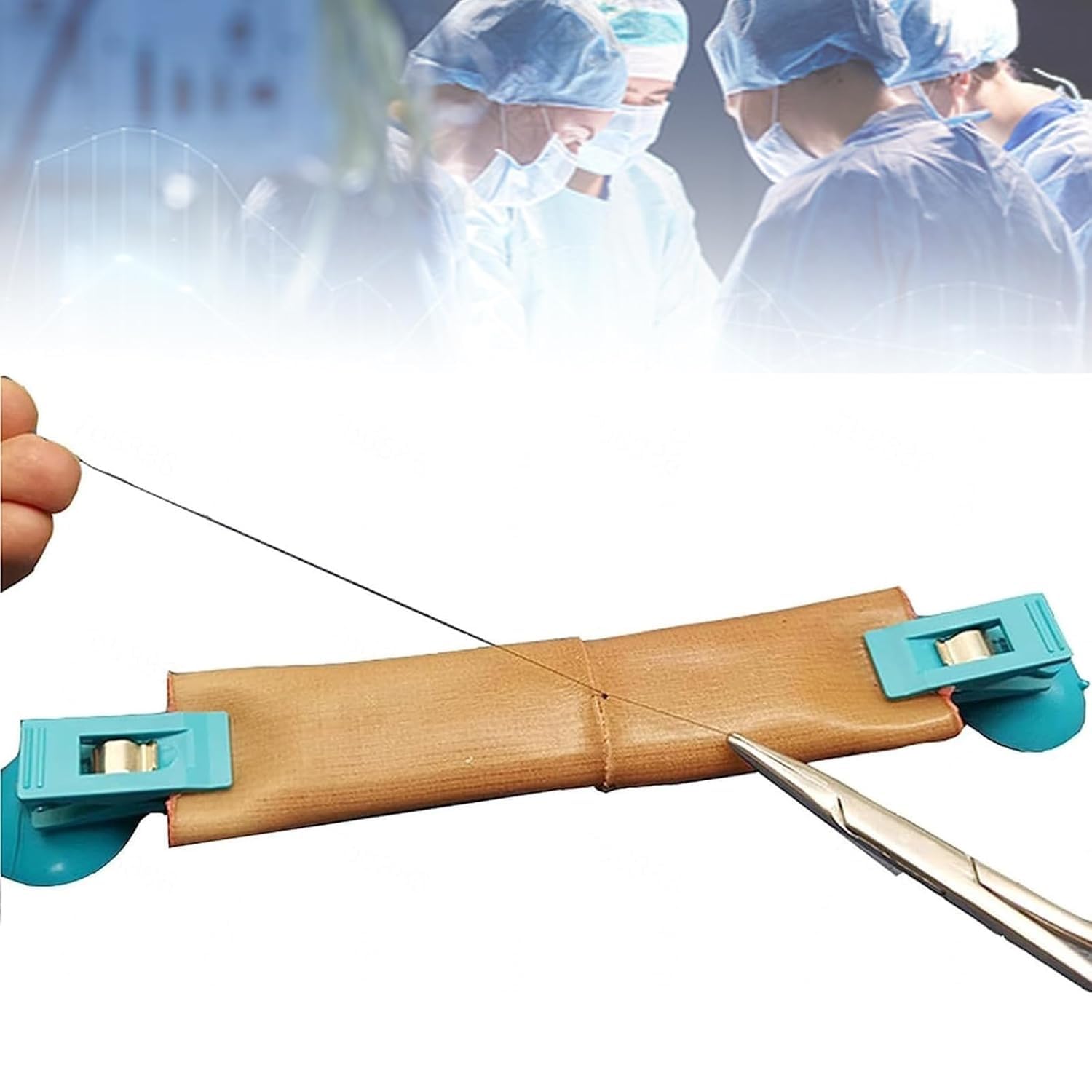 Suture Practice Mold, Intestinal Anastomosis Training Model, Reusable Training Complete Suture Practice Kit Surgical Intestinal Tube Suture Training Tool with Suction Cup for Medical Students Vets Mod