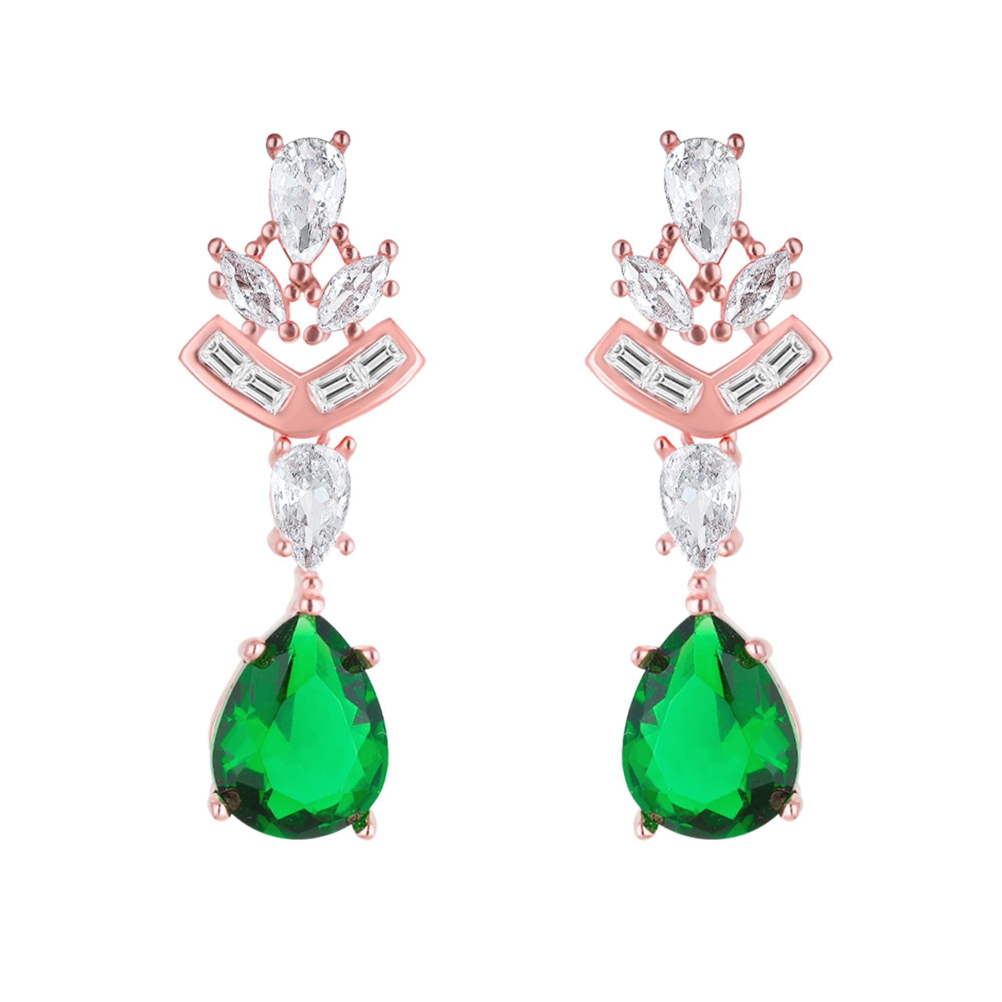 GIVA 925 Silver Rose Gold Emerald Drop Earrings | Gifts for Girlfriend, Gifts for Women and Girls | With Certificate of Authenticity and 925 Stamp | 6 Month Warranty* (B0B34K7WCB) Amazon Price History, Amazon Price Tracker