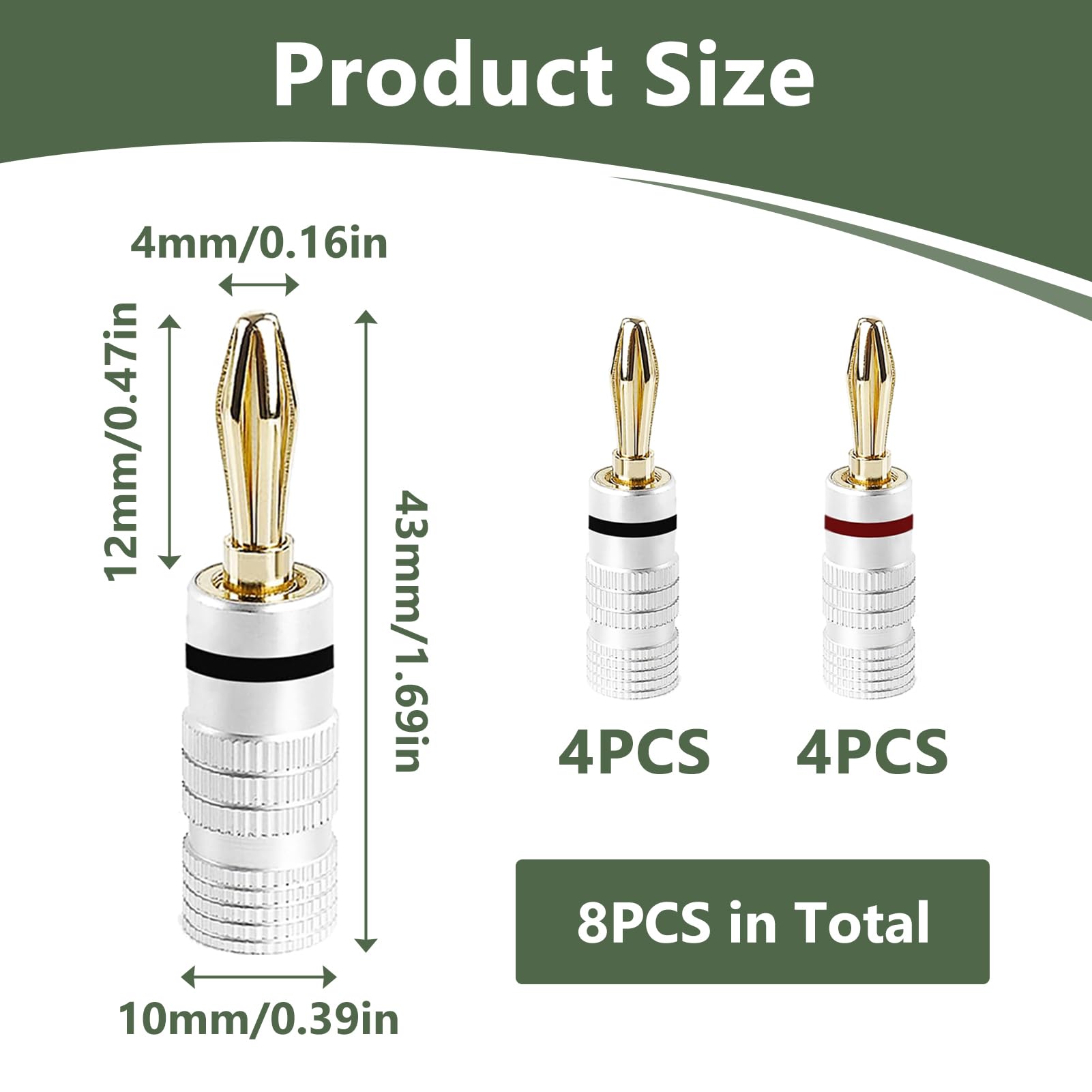 Bananenstecker 4mm Bananenstecker 6 Mm 4x Vergoldet - Highend