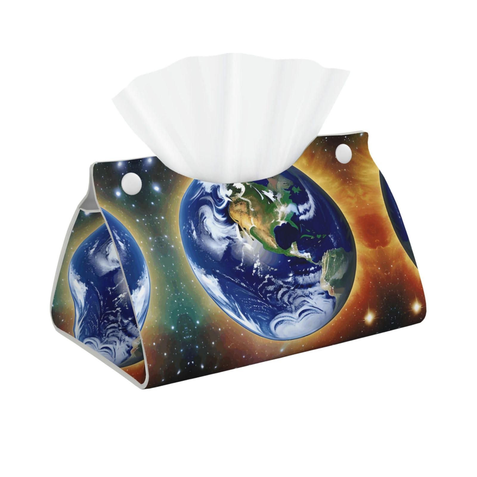 Flying Seagulls Print Long Tissue Box Cover Holder â€ Foldable Leather Organizer for Vanity, Nightstand, Desk & Bathroom