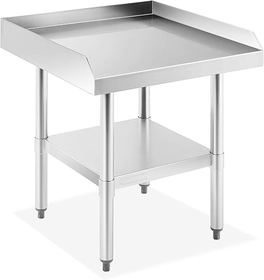 GRIDMANN NSF 16-Gauge Stainless Steel 24" L x 24" W x 24" H Equipment Stand Grill Table with Undershelf for Commercial Restaurant Kitchen
