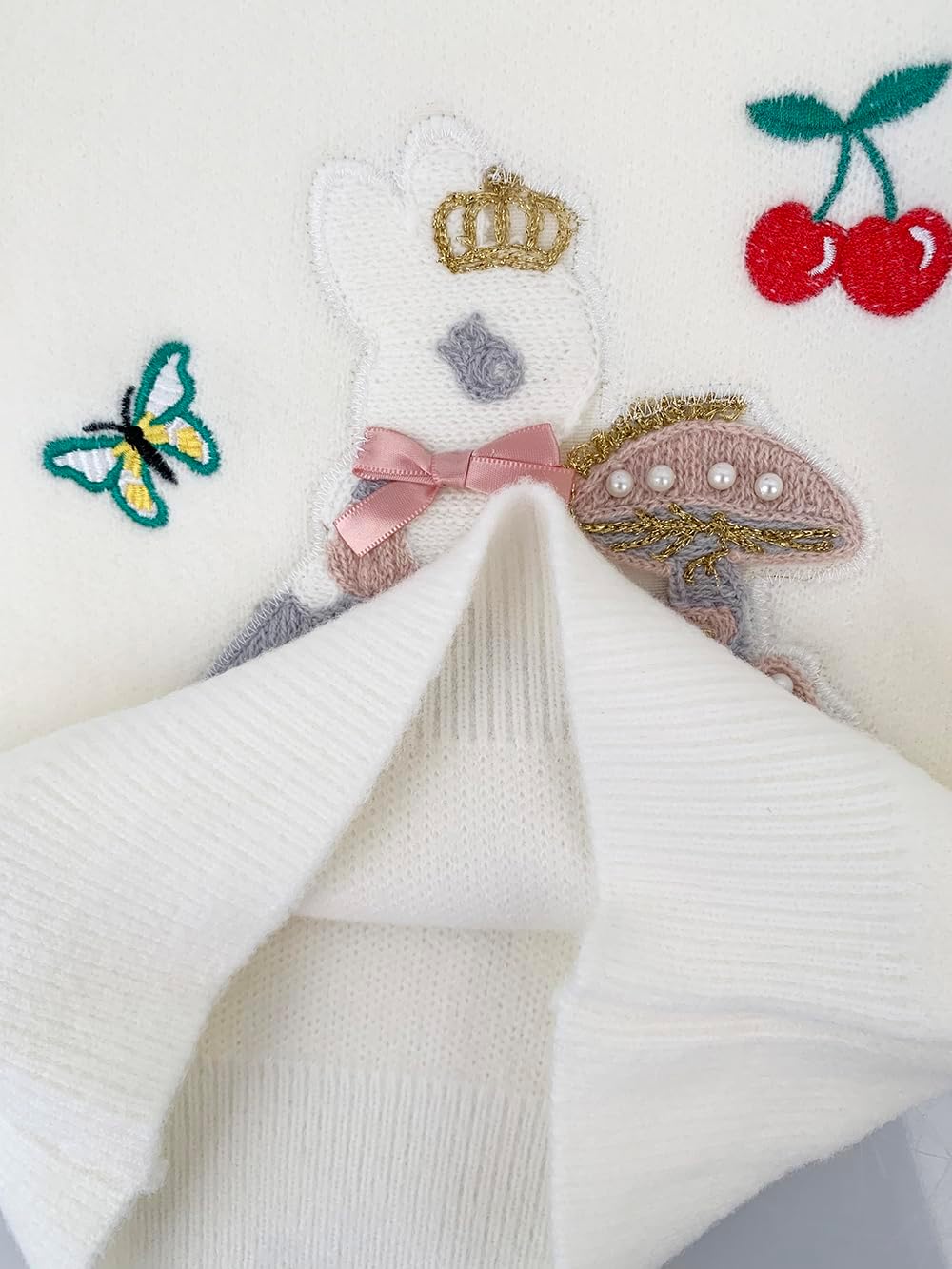 Peacolate 18M-10Y Spring Fall Winter Clothing Set Little&Big Girl Knit Turtleneck Pullover Sweater and Embroider Jeans - Image 7