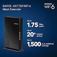 Vista 2 de NETGEAR Extensor de rango de malla WiFi 6 (EAX18): añade hasta 1,500 pies cuadrados y más de 20 dispositivos con amplificador y repetidor de señal