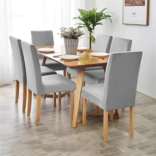 Miniatura 5 de Funda para silla de tela de terciopelo, suave, cómoda, elástica, para comedor, boda, hotel, banquete, decoración del hogar, funda de asiento, café