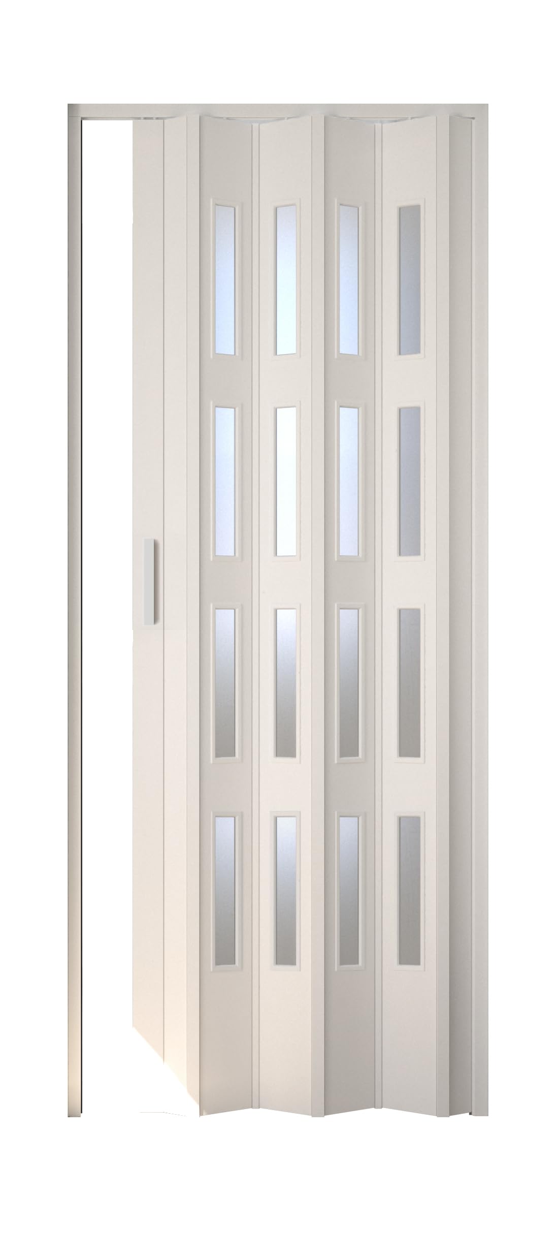Falttür-Kunststoff mit 4 Fenster, Luciana weiß 88,5 x 202 cm