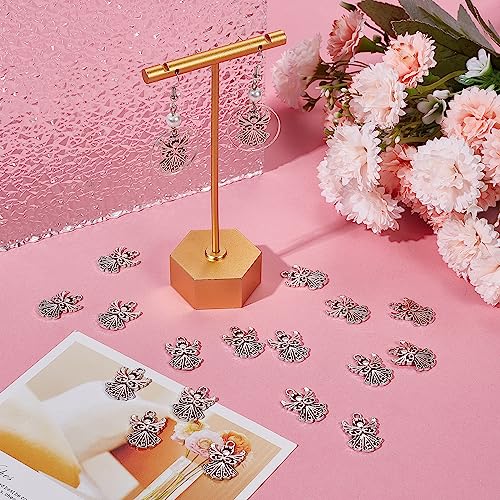 SUNNYCLUE 1 Box 100Pcs Angel Charms Tibetan Style Angels Charm Antique Silver Alloy Christmas Wing for jewellery Making DIY Keychain Earrings Easter Thanksgiving Party Favor Gift - Image 4