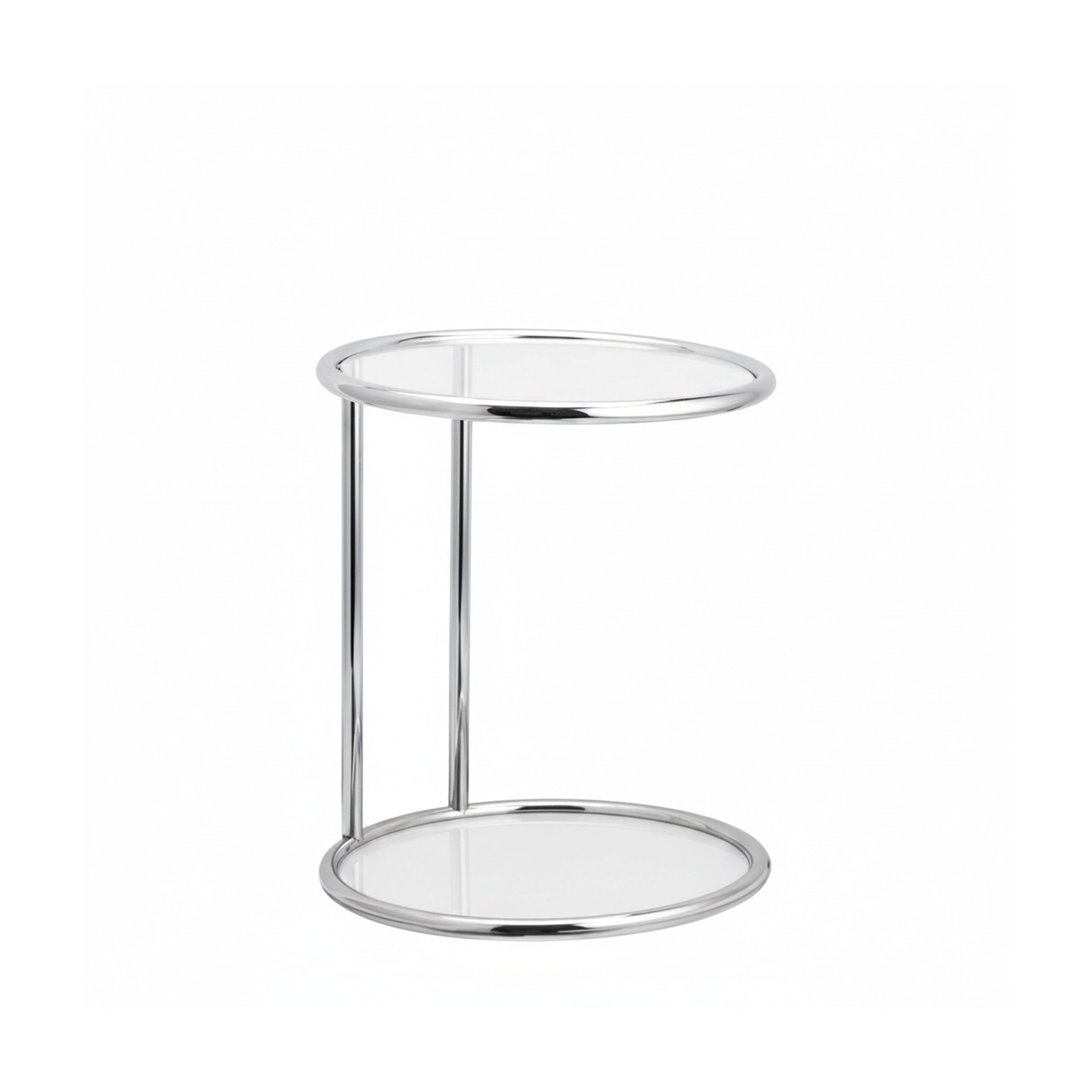 Relaxdays Tavolino Rotondo, Struttura in Metallo, Ripiano in Vetro, Tavolo Basso Salotto, Decorativo, Design, HxD 53 x 45 cm, Argento