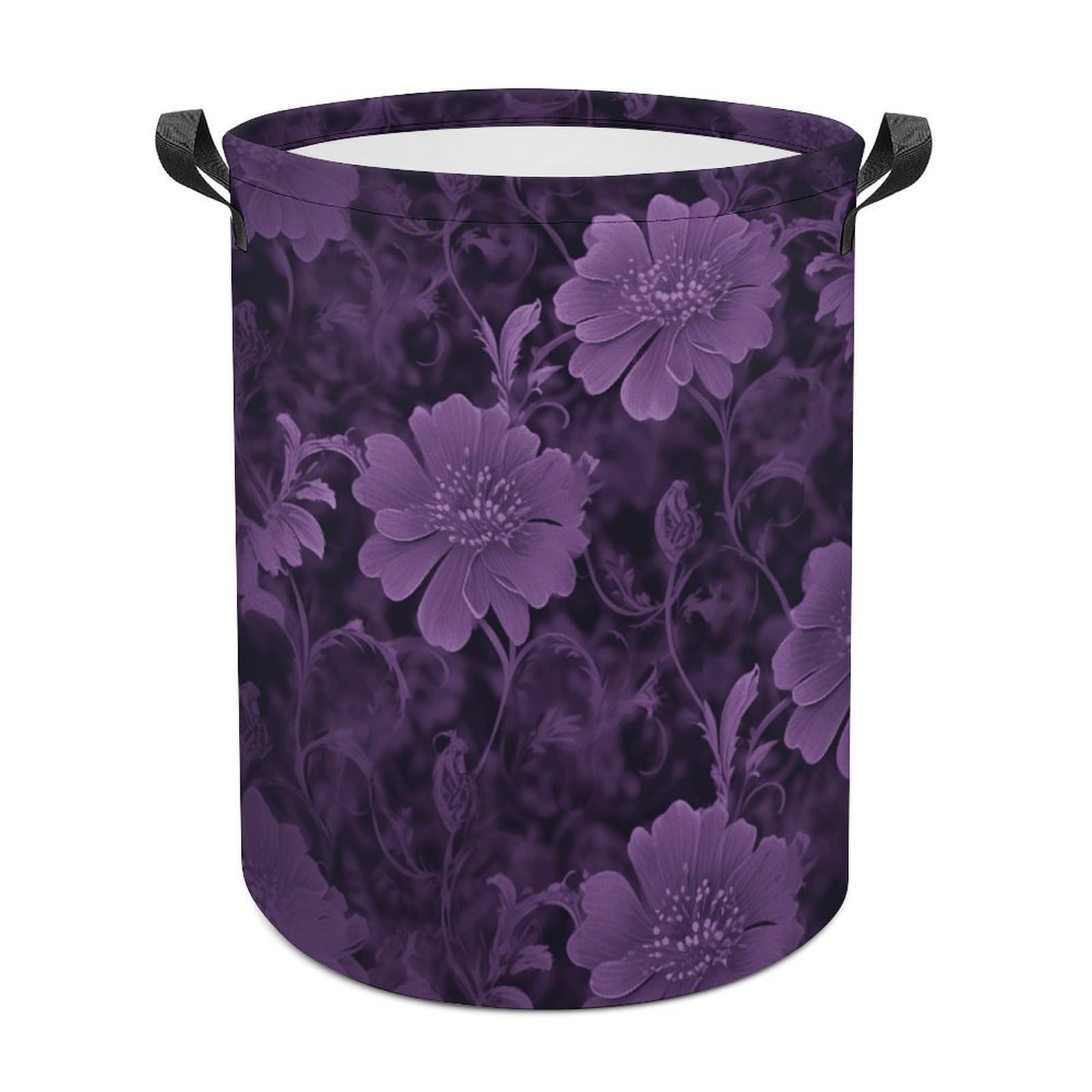 Purple Laundry Basket Freestanding Waterproof Laundry Hamper Collapsible Tall Clothes Hamper with Reinforced Handles Waterproof Laundry Bag for Dorm Bathroom Home 44x44cm