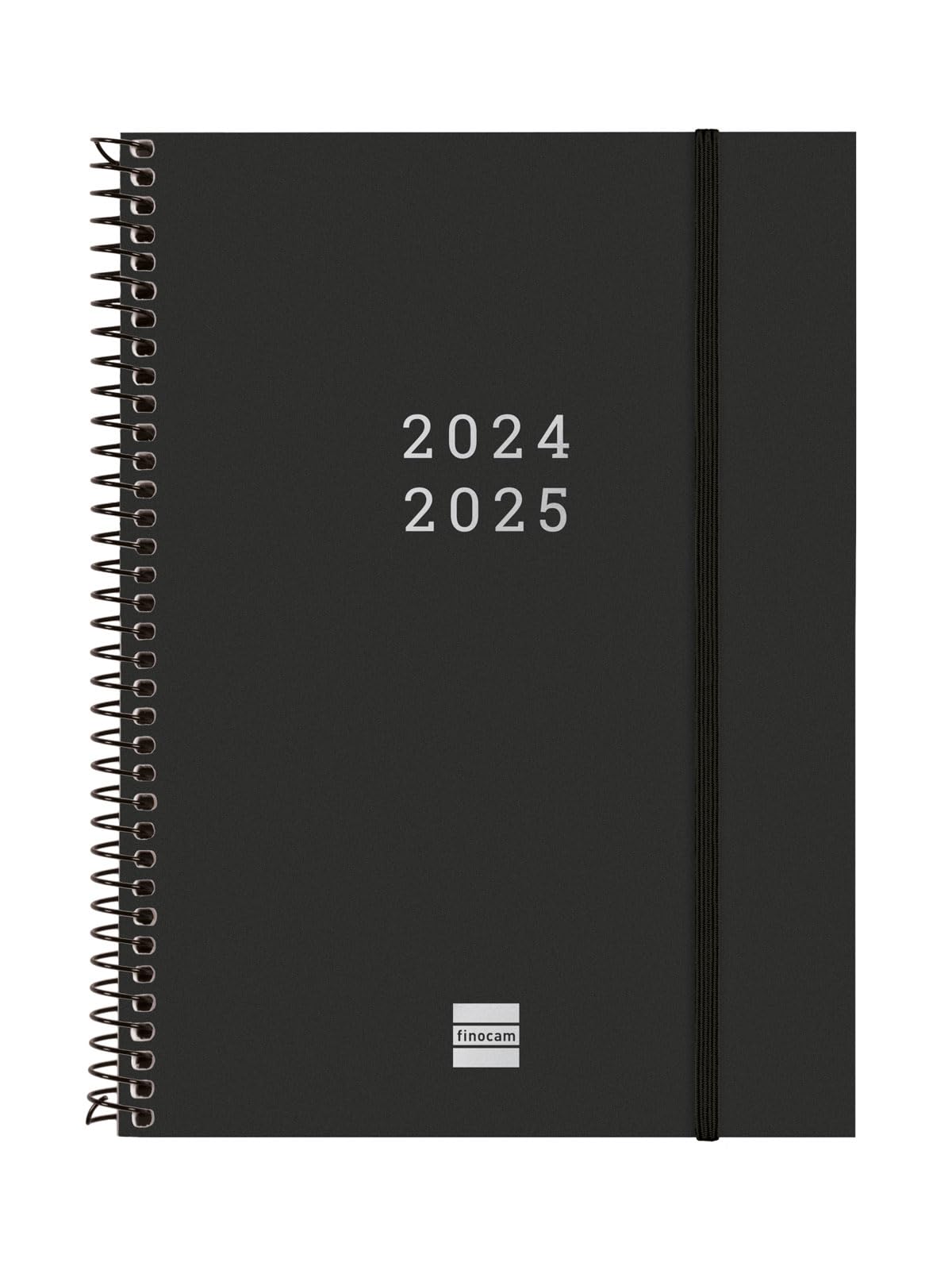 Finocam - Agenda Espiral 18 Meses 2024 2025 Semana Vista Horizontal Julio 2024 - Diciembre 2025 (18 meses) Negro Internacional