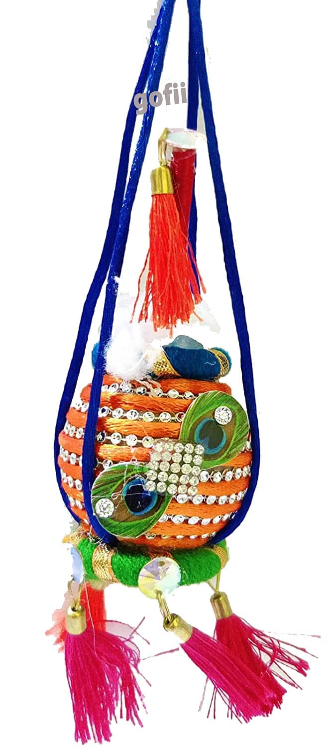 Buy FIRMUS Plastic Decorated Matki for Laddu Gopal -Designer Hanging ...