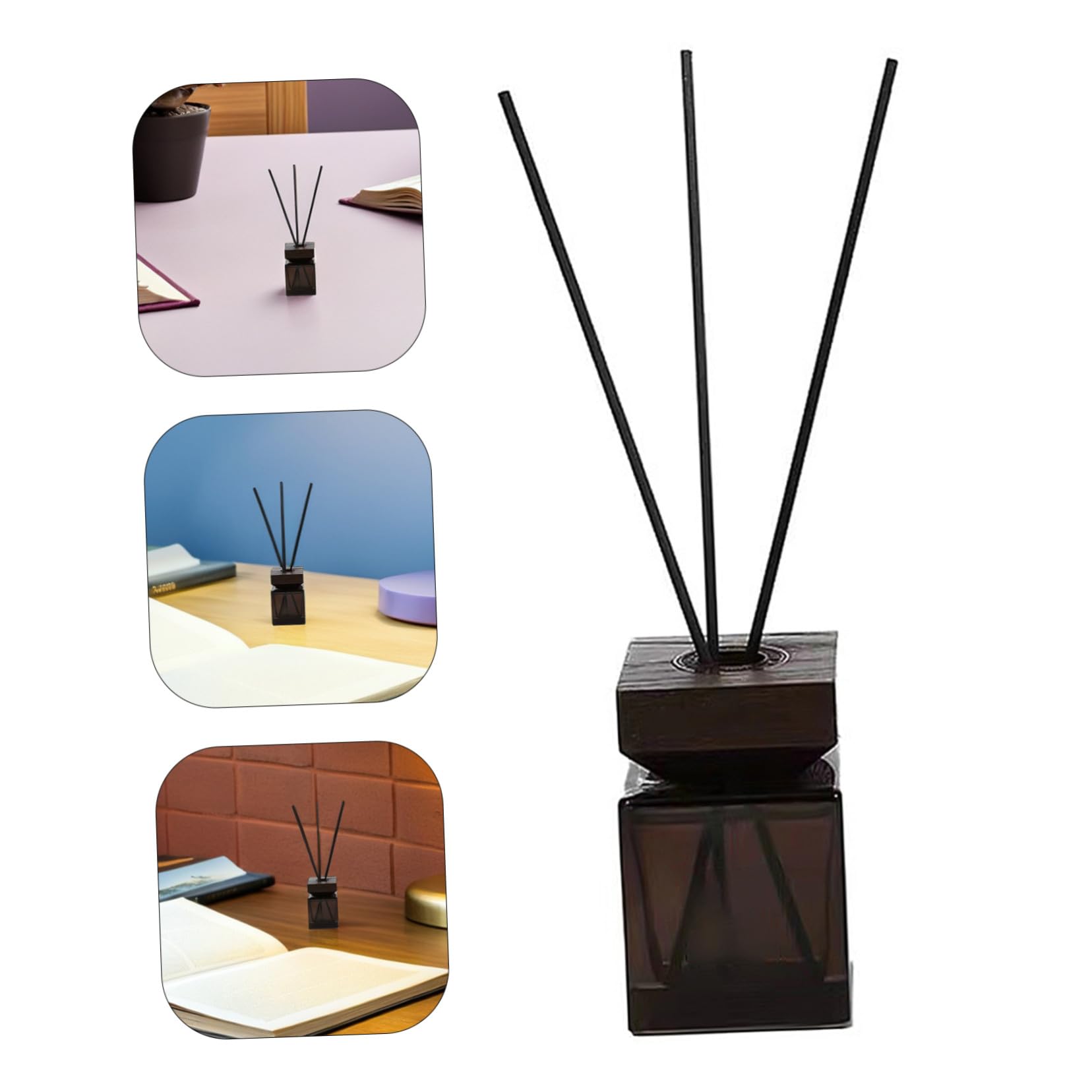 Homoyoyo 2 Set Bottiglia Diffusore Aroma Tappo in Legno di Frassino e Bastoncini in Rattan Contenitore Vuoto per Aromaterapia senza Fiamma Elegante e Sicuro per Casa e Ufficio