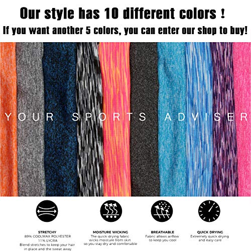 Headbands With Buttons,Headband For Women And Men Yoga Sports Workout Turban Heawrap,Protect Your Ears,10 Pack Set #TOP4